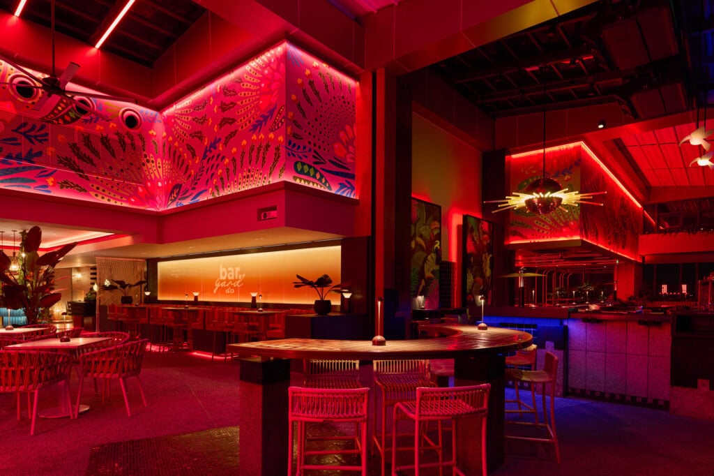 Bar.Yard on the 40th floor of Kimpton Maa-Lai Bangkok, with the city skyline beyond the open-air terrace