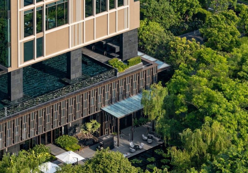 The top view of CRAFT - a cosy cafe inside Kimpton Maa-Lai Bangkok